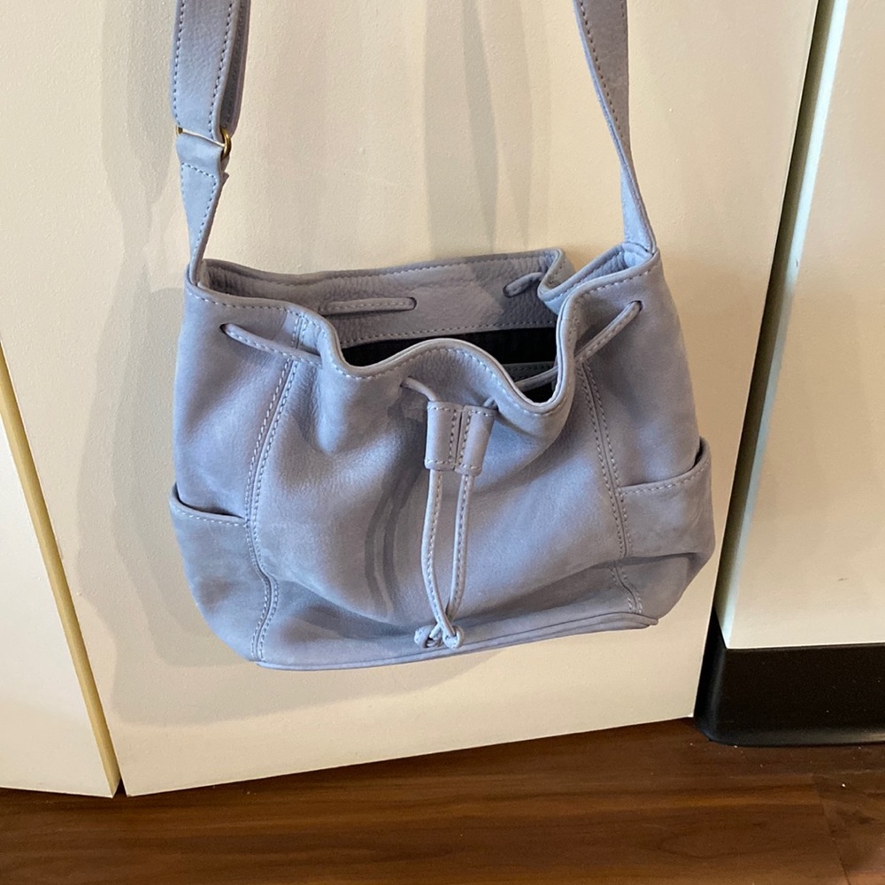 Vintage suede periwinkle coach bucket bag